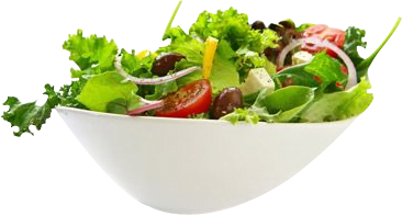 A bowl of salad with tomatoes, lettuce and olives.